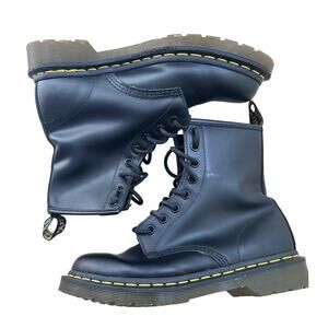 Dr. Martens|11821/1460 Airware Smooth Leather Lace Up Boots|Matte Black|SZ‎ 7